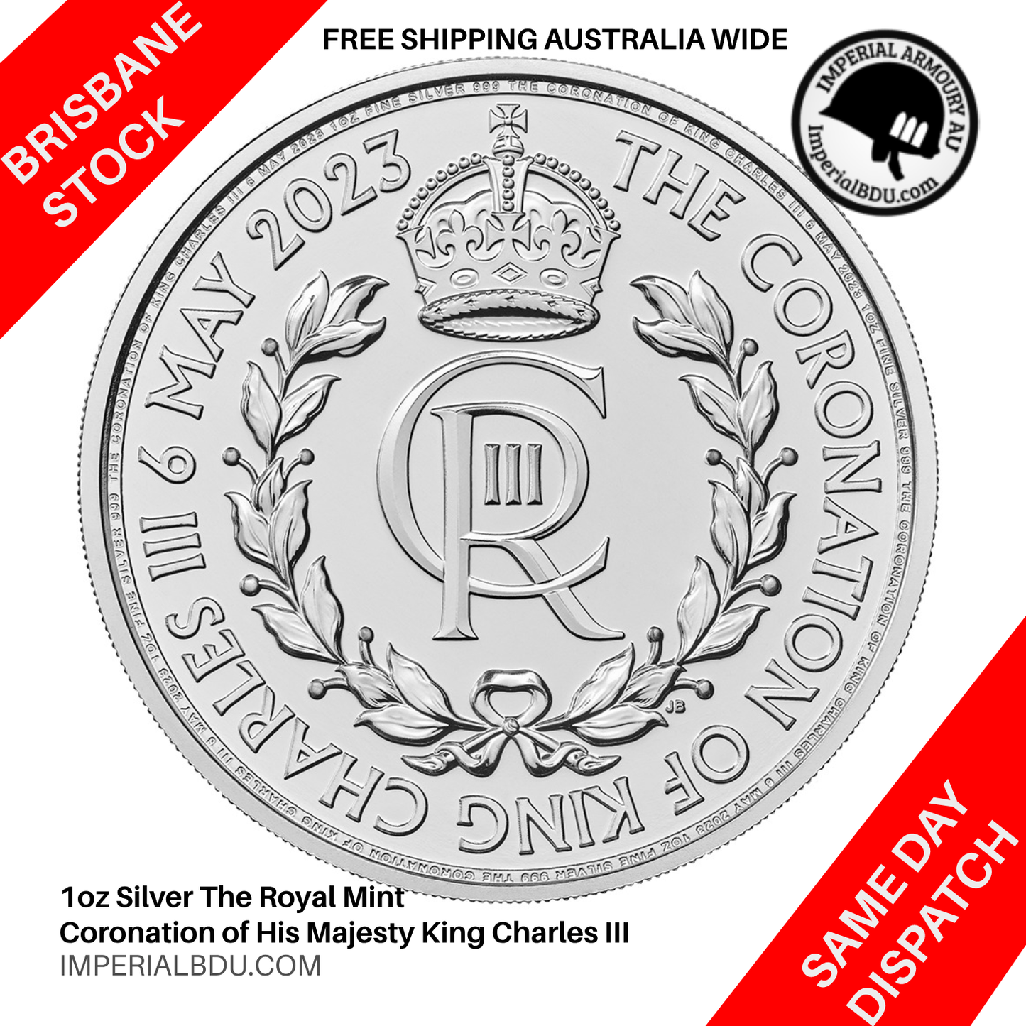 LIMITED The Coronation of His Majesty King Charles III 2023 1oz Silver (Brisbane) 🚚💨