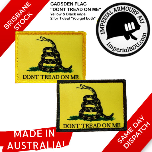 Gadsden Flag "DONT TREAD ON ME" Velcro Patch x2 Value Pack - FREE SHIP