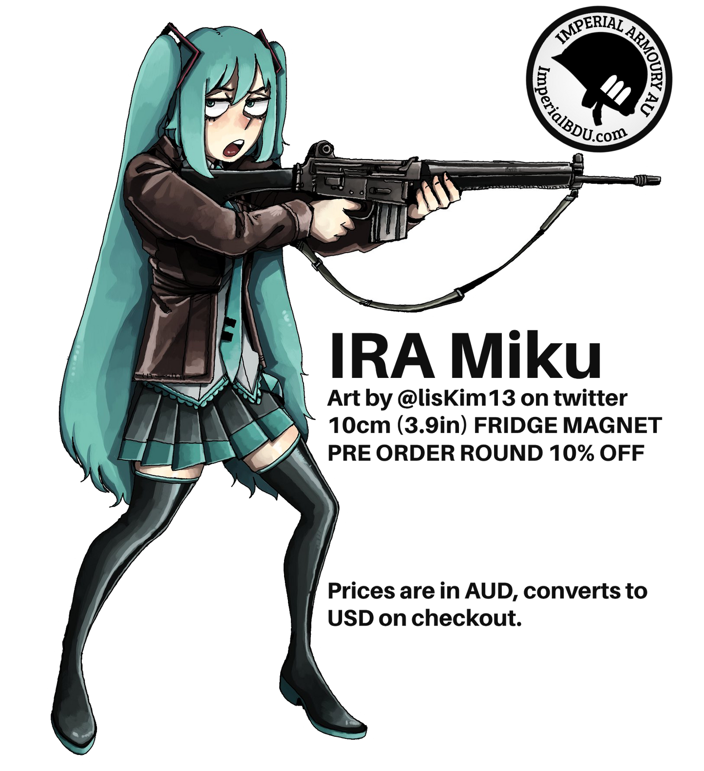 IRA Miku Fridge Magnet 10cm/3.9in height