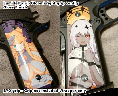 Lumi & Gloomi M1911 grip wraps, waifu grips (Wraps only)