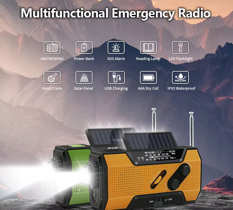 Hand Crank Radio Australia with phone charger and flashlight, Model RM-1