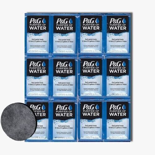 Puribag Refill Kit - Replacement Carbon Filter & 12 P&G Purifier of Water Packet, Expansion Pack