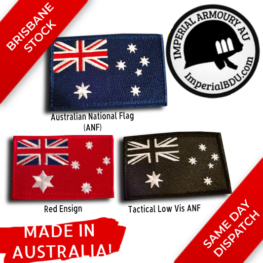 Australian Flag Patch / Red Ensign / Tactical Low vis (3-in-1) ANF Velcro Shoulder Patches