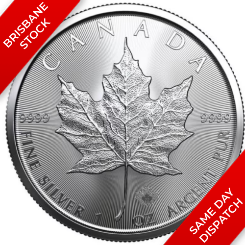 .9999 Fine Silver 1oz Royal Canadian Mint Maple Leaf (QEII Limited 2022) (Uncapsulated)