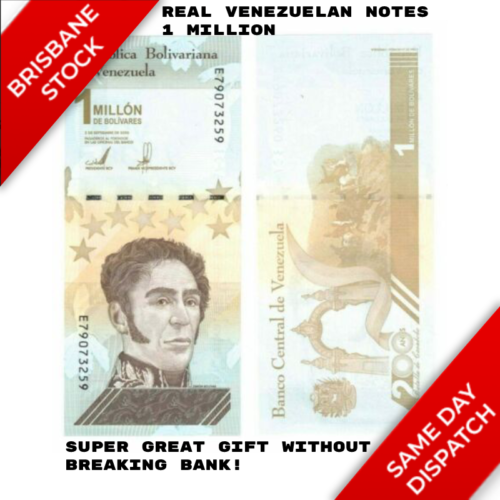 Venezuelan Dollar / Bolivar 1 million denomination (REAL) Dispatch from Brisbane